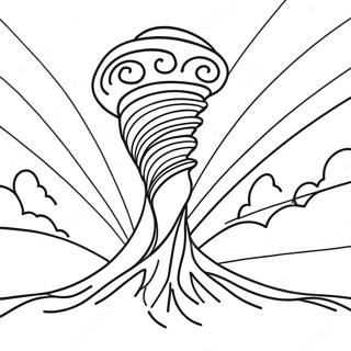 Pagina da Colorare Tornado Vorticoso | pagina da colorare Tornado