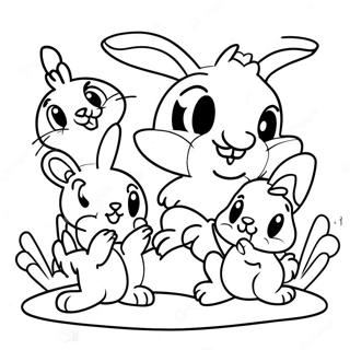 Pagina da Colorare di Bunny e Amici dei Tiny Toons | pagina da colorare Tiny Toons