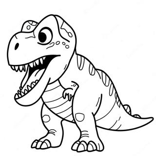 Pagina da colorare di un T-Rex feroce che ruggisce | pagina da colorare Trex