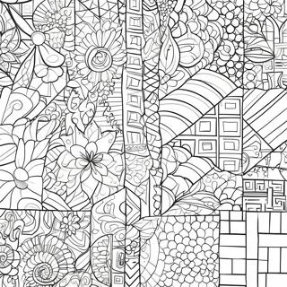 Pagina da colorare con motivi rettangolari colorati | pagina da colorare Rettangolo