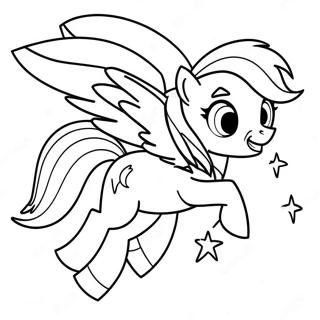 Pagina da colorare Rainbow Dash in volo | pagina da colorare MLP