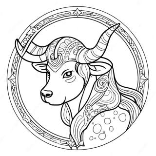 Pagina da Colorare del Segno Zodiacale del Toro | pagina da colorare Toro