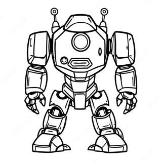 Pagina da Colorare di Robot Mech Futuristico | pagina da colorare Mech