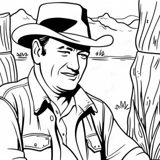 Pagina da Colorare John Wayne | pagina da colorare John Wayne
