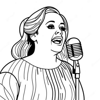 Pagina da Colorare Adele che Canta sul Palco | pagina da colorare Adele