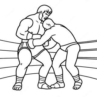 Pagina da Colorare di Wrestling | pagina da colorare Lotta