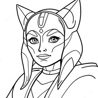 Pagina da Colorare di Ahsoka Tano | pagina da colorare Ahsoka