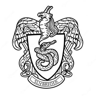 Pagina da Colorare dello Stemma di Slytherin | pagina da colorare Serpeverde