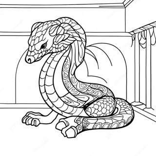 Pagina da Colorare della Mascotte della Casa Slytherin | pagina da colorare Serpeverde