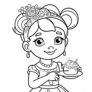 Pagina da colorare Fancy Nancy con accessori luccicanti | pagina da colorare Fancy Nancy