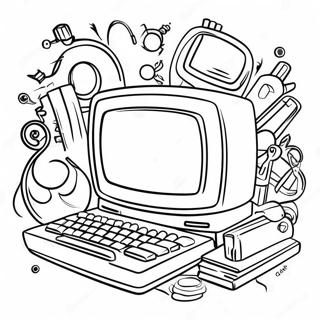 Parti di Computer per la Scuola Materna Pagine da Colorare
