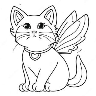 Gatto con Ali Pagine da Colorare