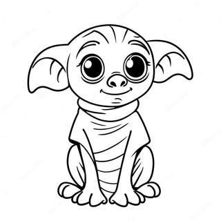Pagina da Colorare Dobby con Calzini | pagina da colorare Dobby