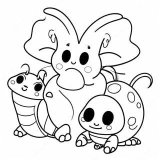 Pagina da colorare dei personaggi carini di Bugsnax | pagina da colorare Bugsnax