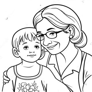 Pagina da colorare della nonna e della nipote avventurose | pagina da colorare Nonna e Nipote