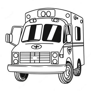 Pagina da Colorare Ambulanza EMT | pagina da colorare EMT