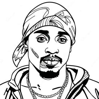 Pagina da Colorare di Tupac Shakur | pagina da colorare Tupac
