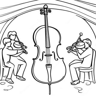 Pagina da Colorare Bellissimo Violoncello in Concerto | pagina da colorare Violoncello