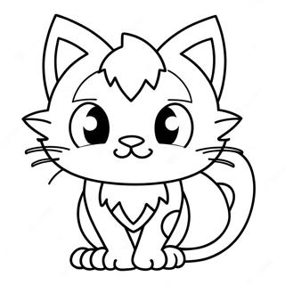 Pagina da Colorare di Litten | pagina da colorare Litten