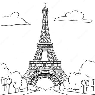 Pagina da Colorare della Torre Eiffel | pagina da colorare Torre Eiffel