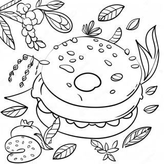 Pagina da Colorare Bagel | pagina da colorare Bagel