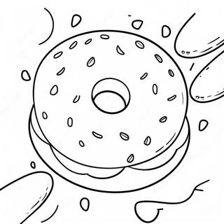 Pagina da Colorare Bagel Delizioso con Formaggio Crema | pagina da colorare Bagel