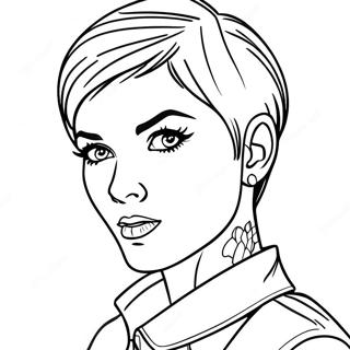 Ruby Rose in Azione Pagina da Colorare | pagina da colorare RWBY