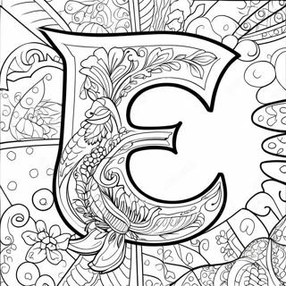 Pagina da Colorare con Lettera E | pagina da colorare Lettera E