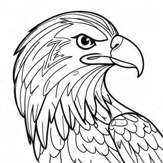 Pagina da Colorare con Aquila con Piume Eleganti | pagina da colorare Lettera E