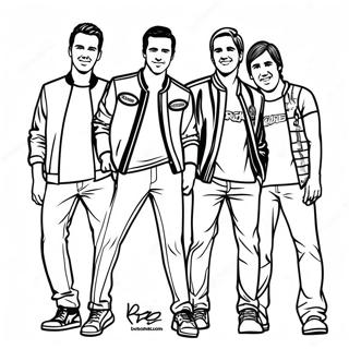 Pagina da Colorare di Big Time Rush | pagina da colorare Big Time Rush