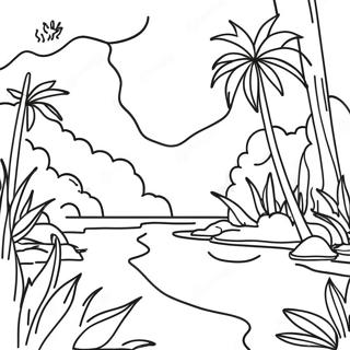 Pagina da Colorare della Giungla Colorata di Panama | pagina da colorare Panama