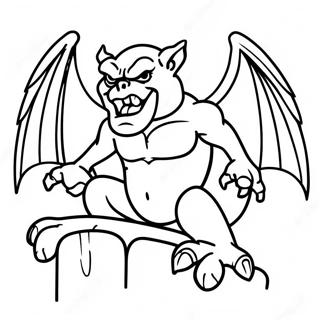 Pagina da Colorare del Gargoyle Arrabbiato | pagina da colorare Gargolla