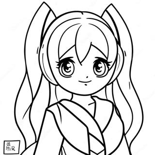 Pagina da Colorare con Miku | pagina da colorare Miku