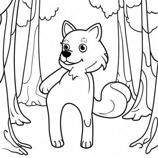 Pagina da Colorare di Roxanne Wolf in una Foresta Spettrale | pagina da colorare Roxanne Wolf