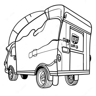 Pagina da Colorare della Consegna dei Pacchi UPS | pagina da colorare UPS