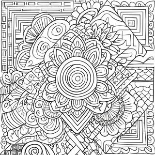 Pagina da Colorare dei Motivi Tradizionali Hmong | pagina da colorare Hmong