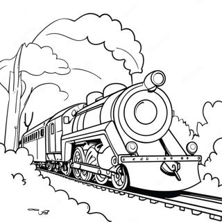Avventure del Treno Mighty Express Pagina da Colorare | pagina da colorare Mighty Express