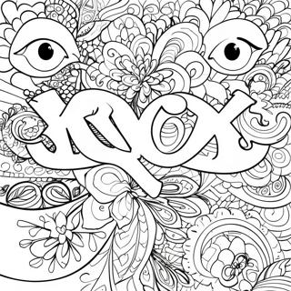 Pagina da Colorare XOXO | pagina da colorare Baci e Abbracci