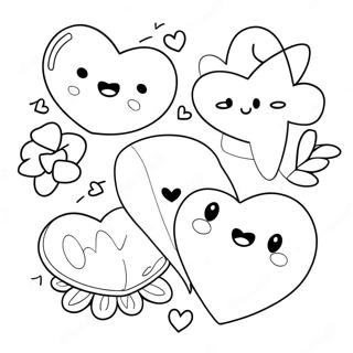 Pagina da Colorare Cuori XOXO Carini | pagina da colorare Baci e Abbracci