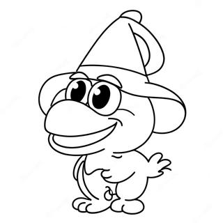 Pagina da Colorare di Grover con un Cappello Buffo | pagina da colorare Grover