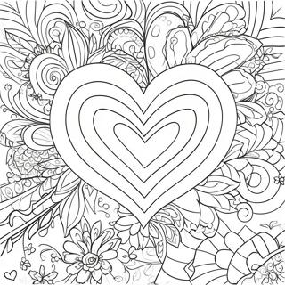 Pagina da Colorare di un Cuore Romantico | pagina da colorare Romantico