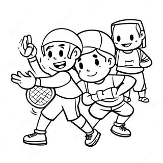 Pagina da Colorare di Bambini YMCA che Giocano a Sport | pagina da colorare YMCA