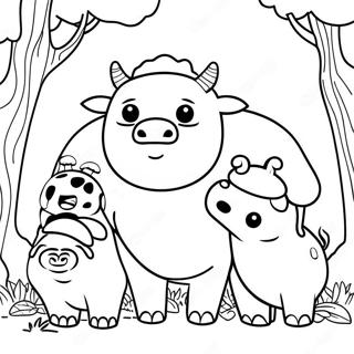 Pagina da Colorare di Appa con Amici | pagina da colorare Appa