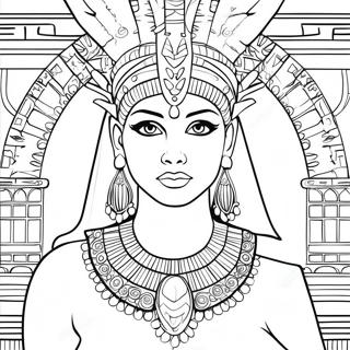 Pagina da Colorare del Ritratto Reale di Cleopatra | pagina da colorare Cleopatra