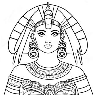 Pagina da Colorare di Cleopatra Elegante con Corona | pagina da colorare Cleopatra