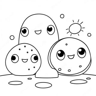Pagina da Colorare di Buchi Divertenti dei Cartoni Animati | pagina da colorare Buchi