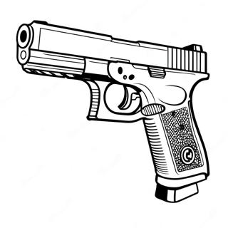 Pagina da Colorare di Pistola Glock | pagina da colorare Glock