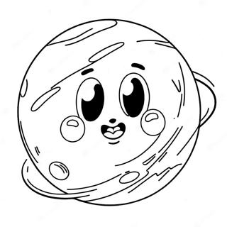 Pagina da Colorare del Pianeta Pluto Carino | pagina da colorare Pianeta Pluto