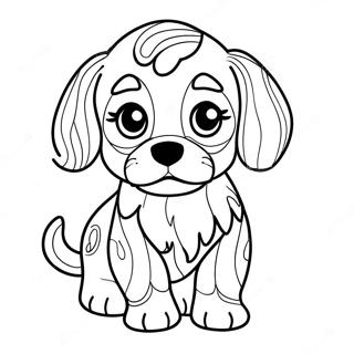 Pagina da Colorare Cucciolo di Cavapoo | pagina da colorare Cavapoo