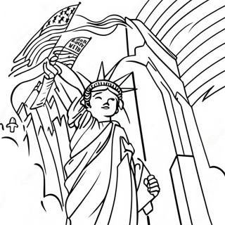 Pagina da Colorare Patriottica dell'11 Settembre | pagina da colorare 11 settembre